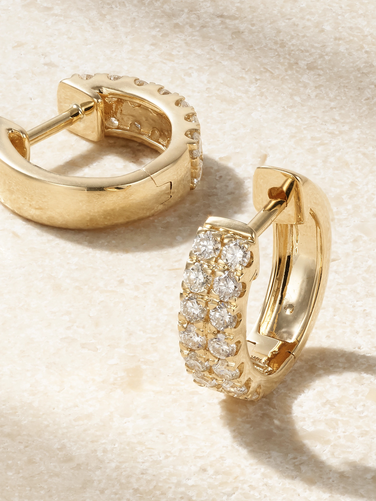 Shop Stone And Strand Twinning 14-karat Gold Diamond Hoop Earrings