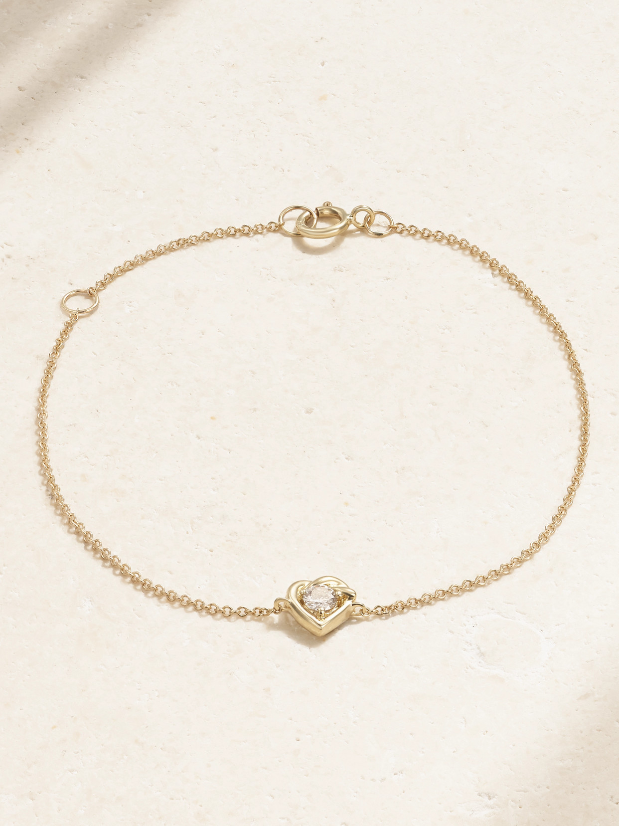 Stone And Strand Tie The Knot 10-karat Gold Diamond Bracelet