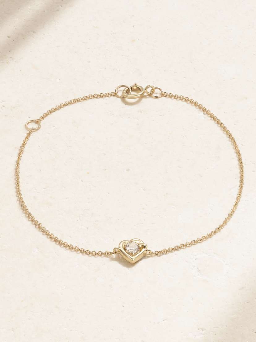 STONE AND STRAND Tie The Knot 10-karat Gold Diamond Bracelet