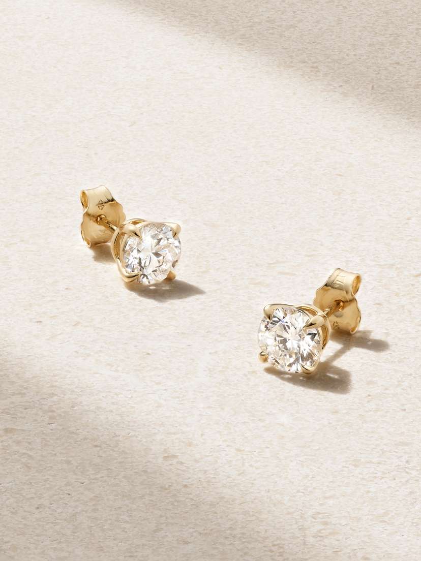 STONE AND STRAND 14-karat Gold Laboratory-grown Diamond Earrings