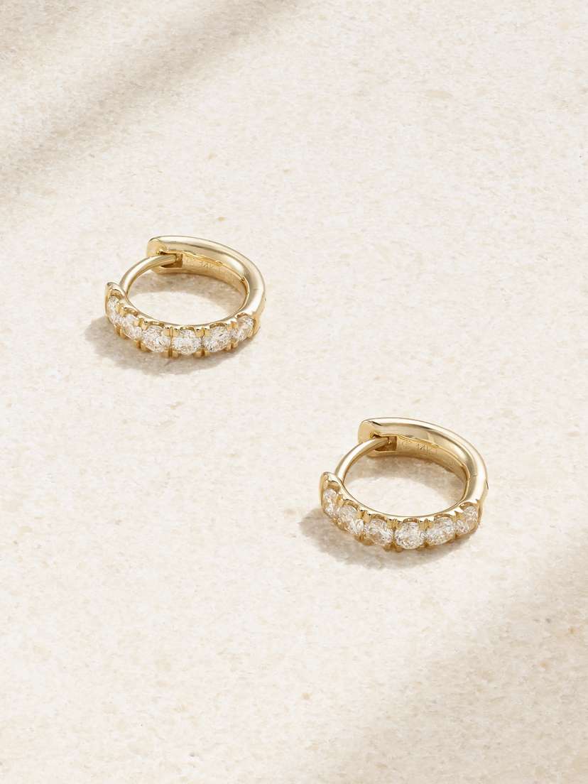 STONE AND STRAND 14-karat Gold Laboratory-grown Diamond Hoop Earrings - Women's Jewelry And Watches