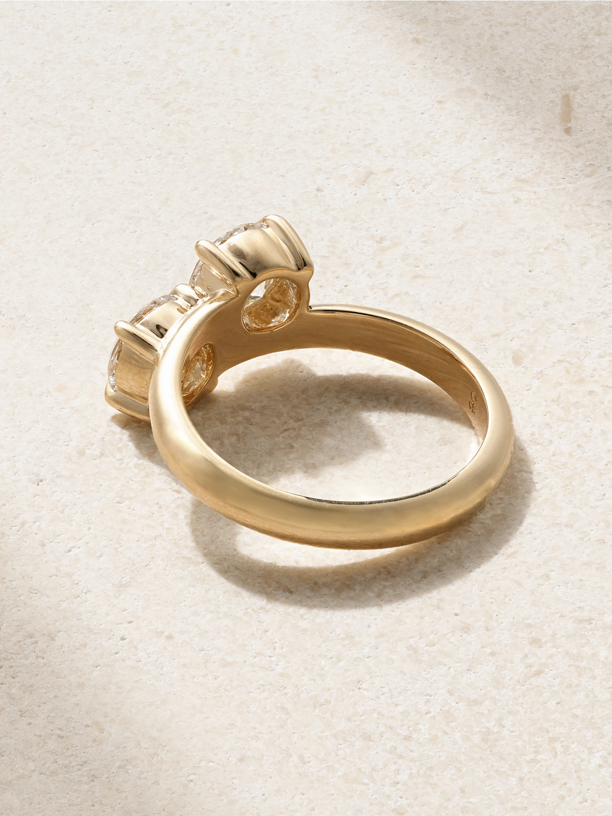 STONE AND STRAND TOI ET MOI 14-KARAT GOLD LABORATORY-GROWN DIAMOND RING
