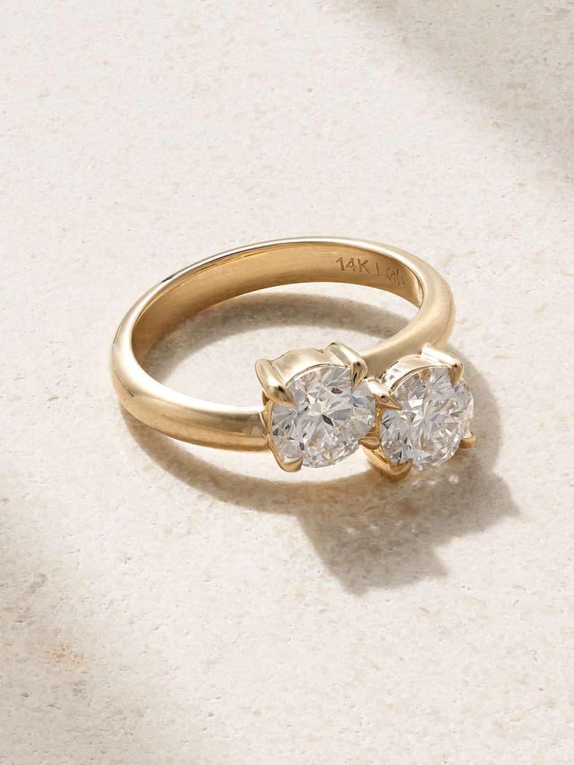 STONE AND STRAND Toi Et Moi 14-karat Gold Laboratory-grown Diamond Ring
