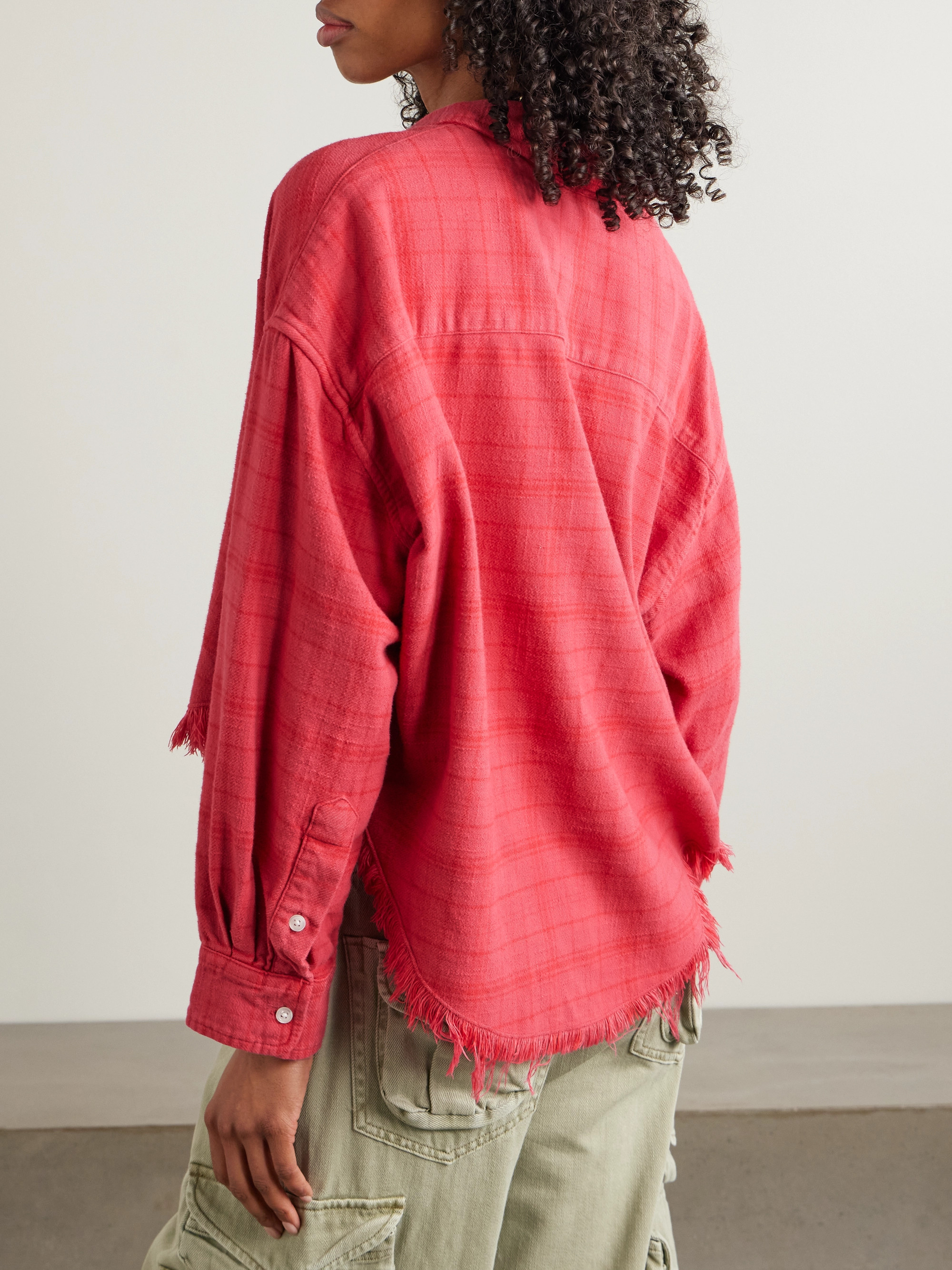 R13 Frayed checked cotton-flannel shirt thumbnail