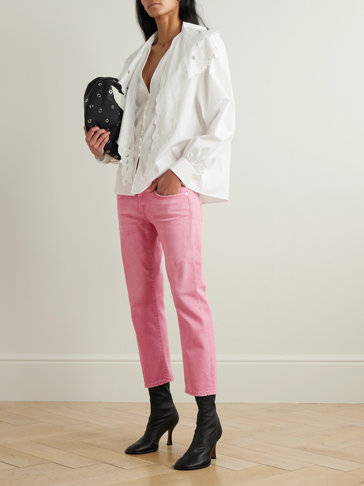 R13 Boy Cropped Distressed Low-rise Straight-leg Jeans In Pink