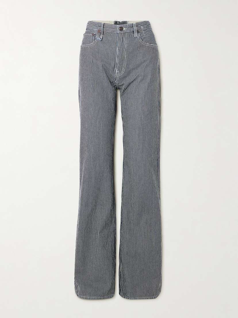 R13 Jane Striped High-rise Wide-leg Jeans