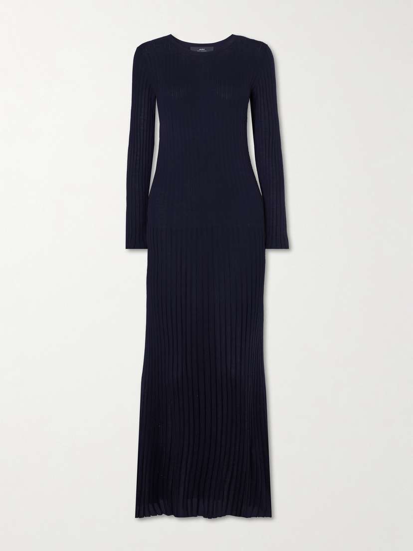 Arch4 Fliss Ribbed Organic Cashmere Maxi Dress