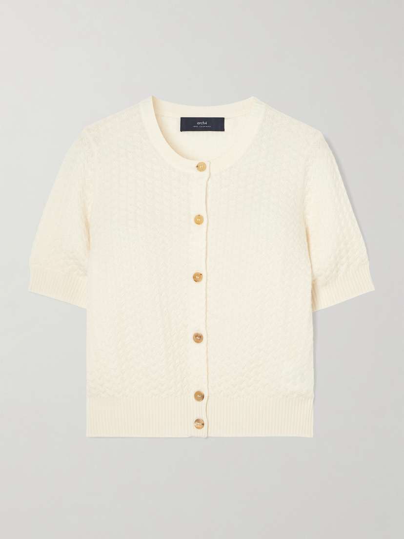Arch4 Saint Tropez Textured Organic Cashmere Cardigan