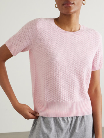 arch4 Antibes textured-knit organic cashmere top