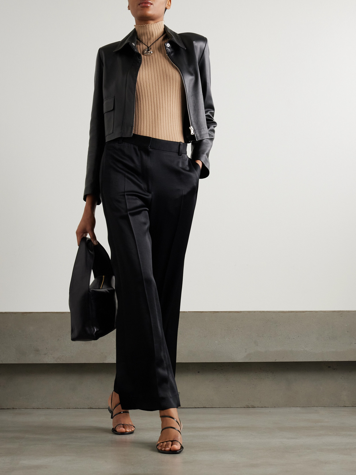 Arch4 Mika Ribbed Cashmere Turtleneck Tank In Neutrals