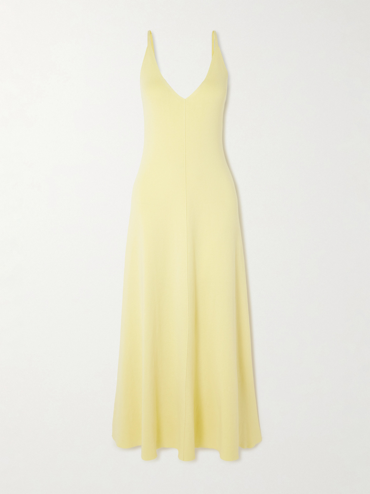 Arch4 Clarbeston Cotton, Silk And Cashmere-blend Maxi Dress In Yellow