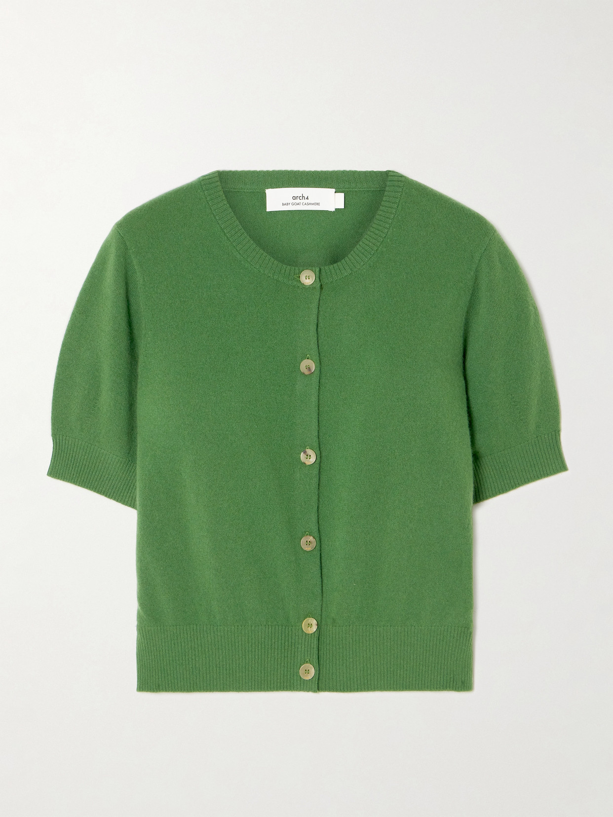 Arch4 Stanley Cropped Cashmere Cardigan In Green