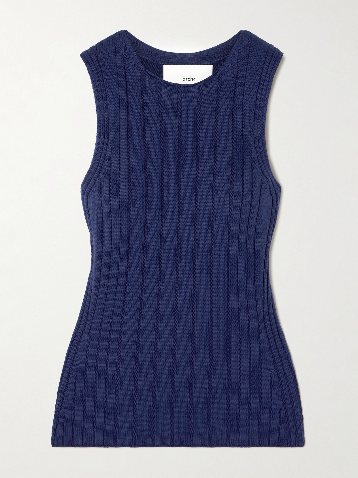 Arch4 Bosherton Ribbed Cotton, Silk And Cashmere-blend Tank In Blue