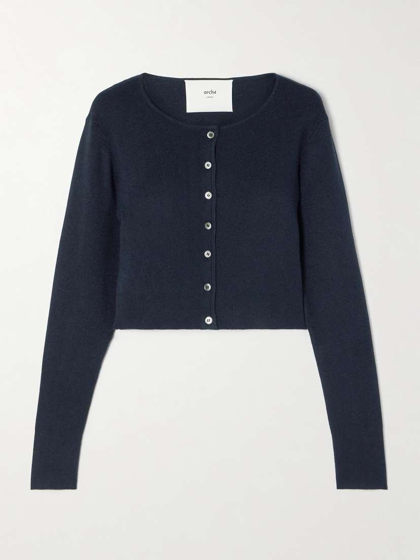 Arch4 Naples Cropped Silk And Cashmere-blend Cardigan