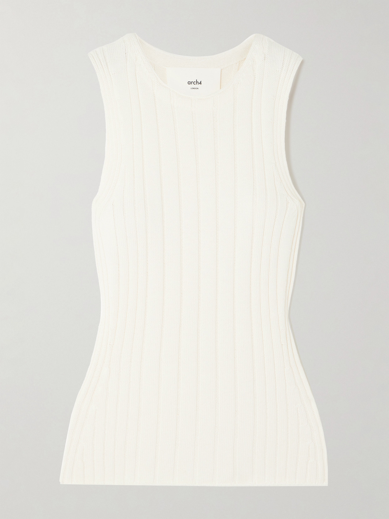 Arch4 Bosherton Ribbed Cotton, Silk And Cashmere-blend Tank In Ivory