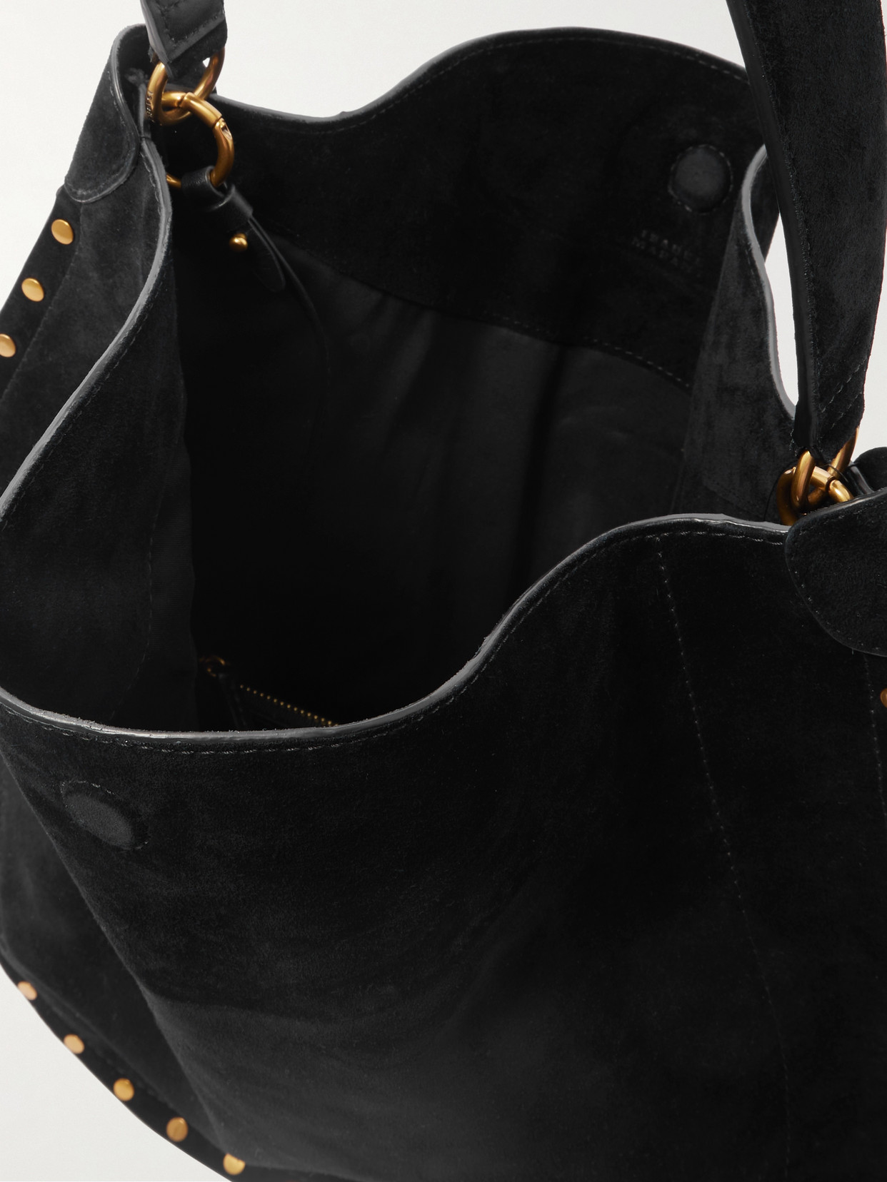 Isabel Marant Oskan Studded Suede Tote In Black