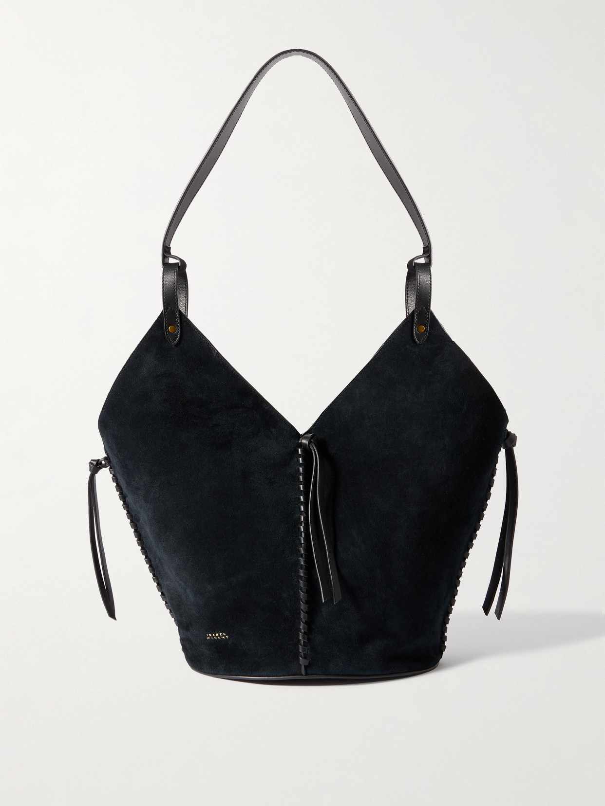 Isabel Marant 25e Tampa Leather-trimmed Suede Tote In Black
