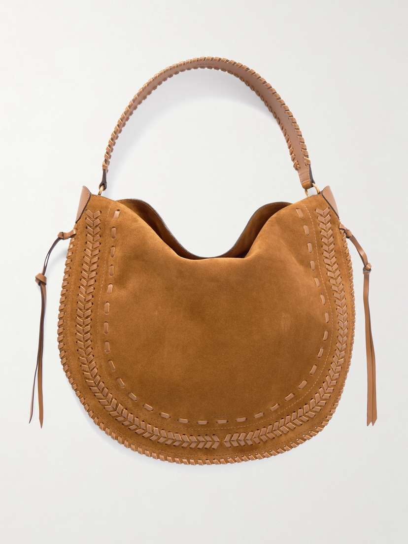 Isabel Marant Oskan Leather-trimmed Whipstitched Suede Tote