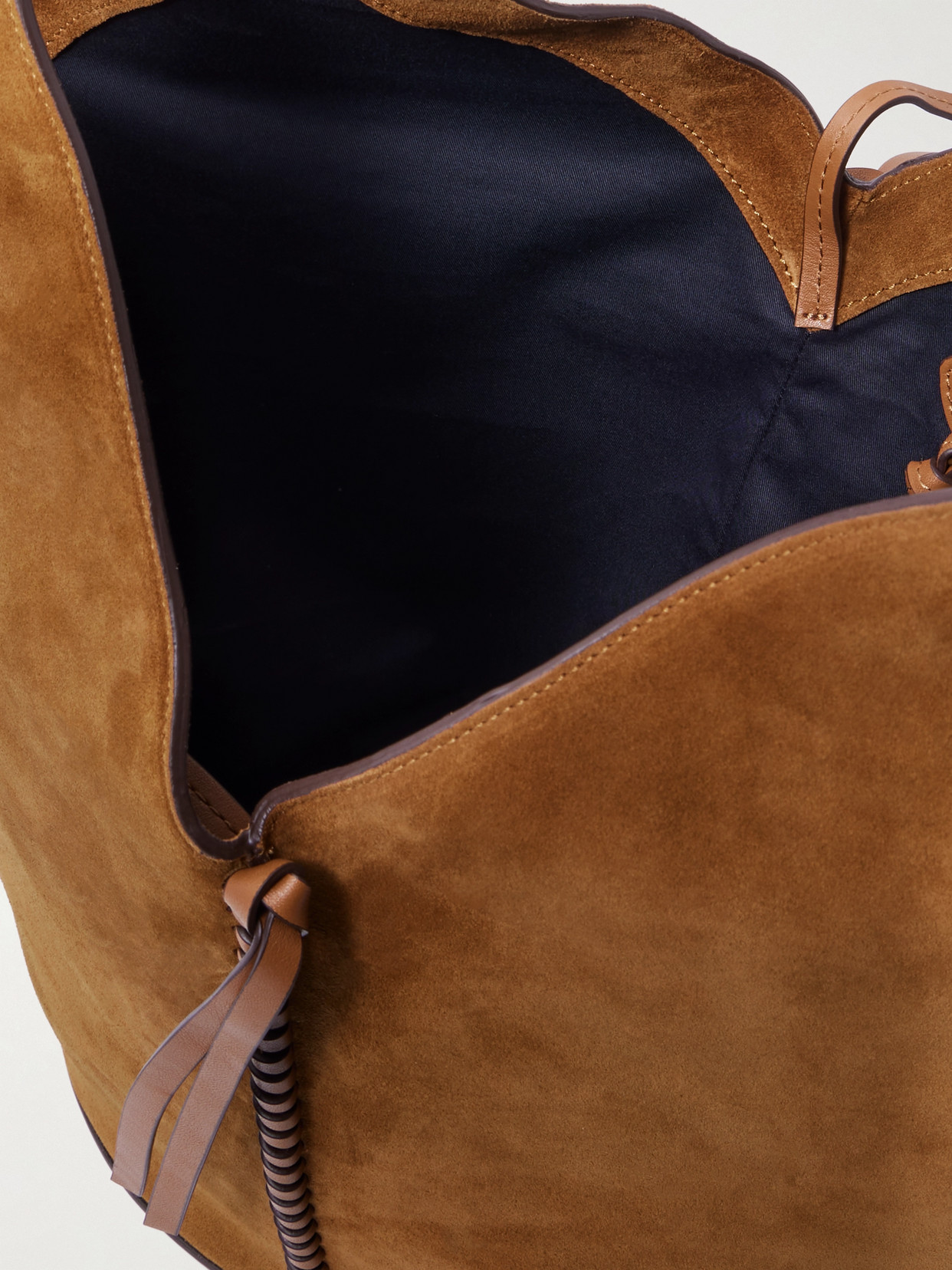 Isabel Marant 25e Tampa Leather-trimmed Suede Tote In Brown