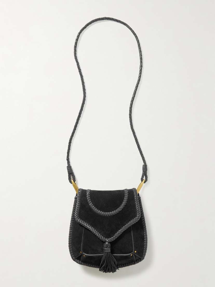 Isabel Marant Anahi Braided Leather-trimmed Suede Shoulder Bag