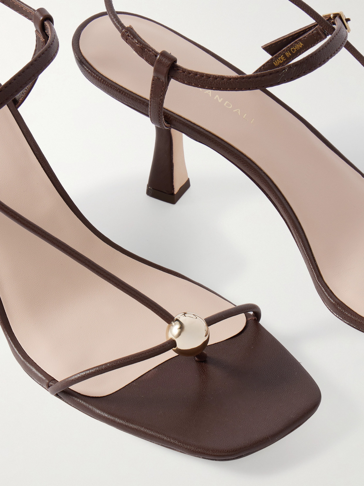 Loeffler Randall Triana Strappy Mid-heel Sandals With Ball Espresso In Brown