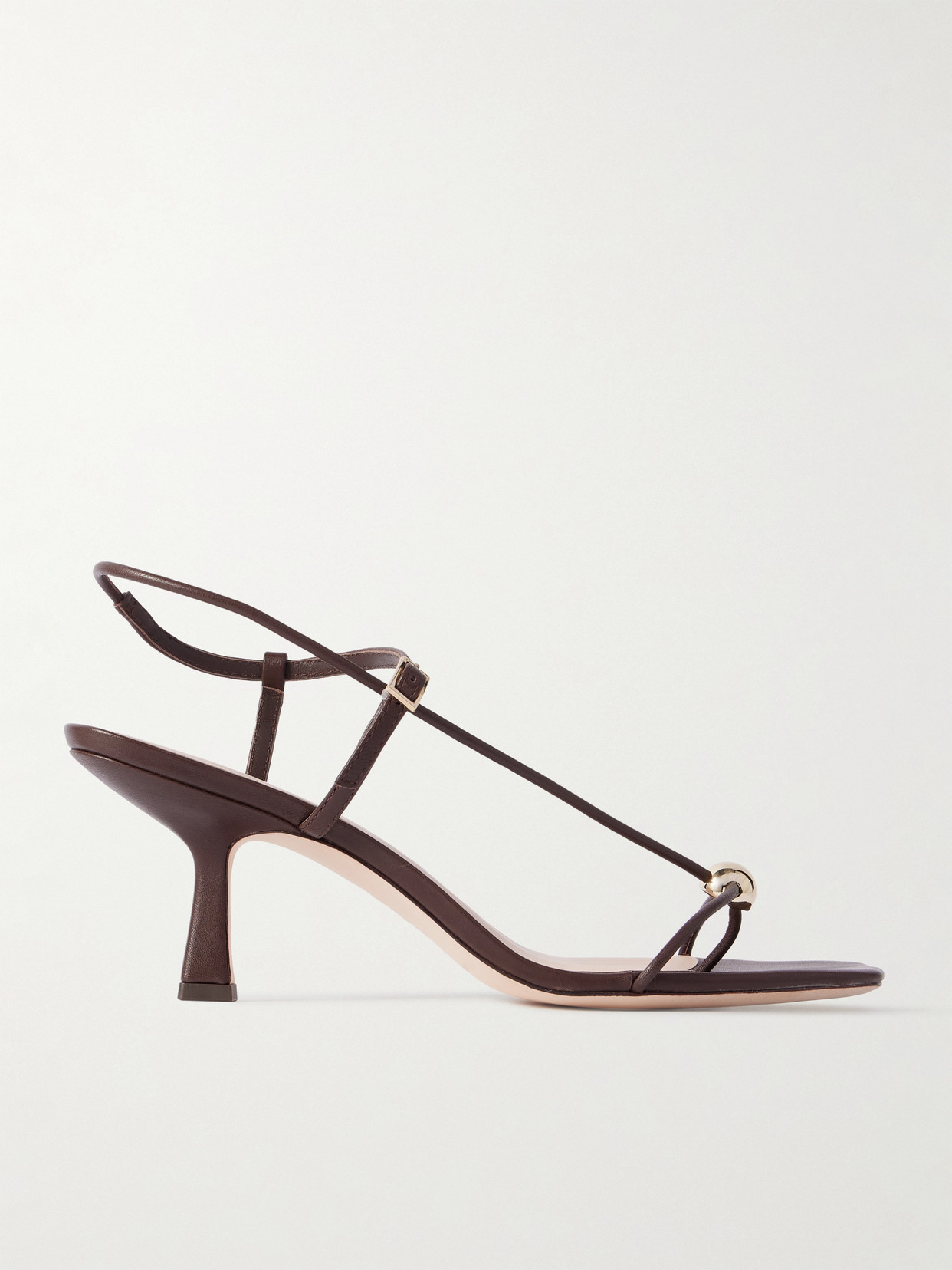 Loeffler Randall Triana Strappy Mid-heel Sandals With Ball Espresso In Brown