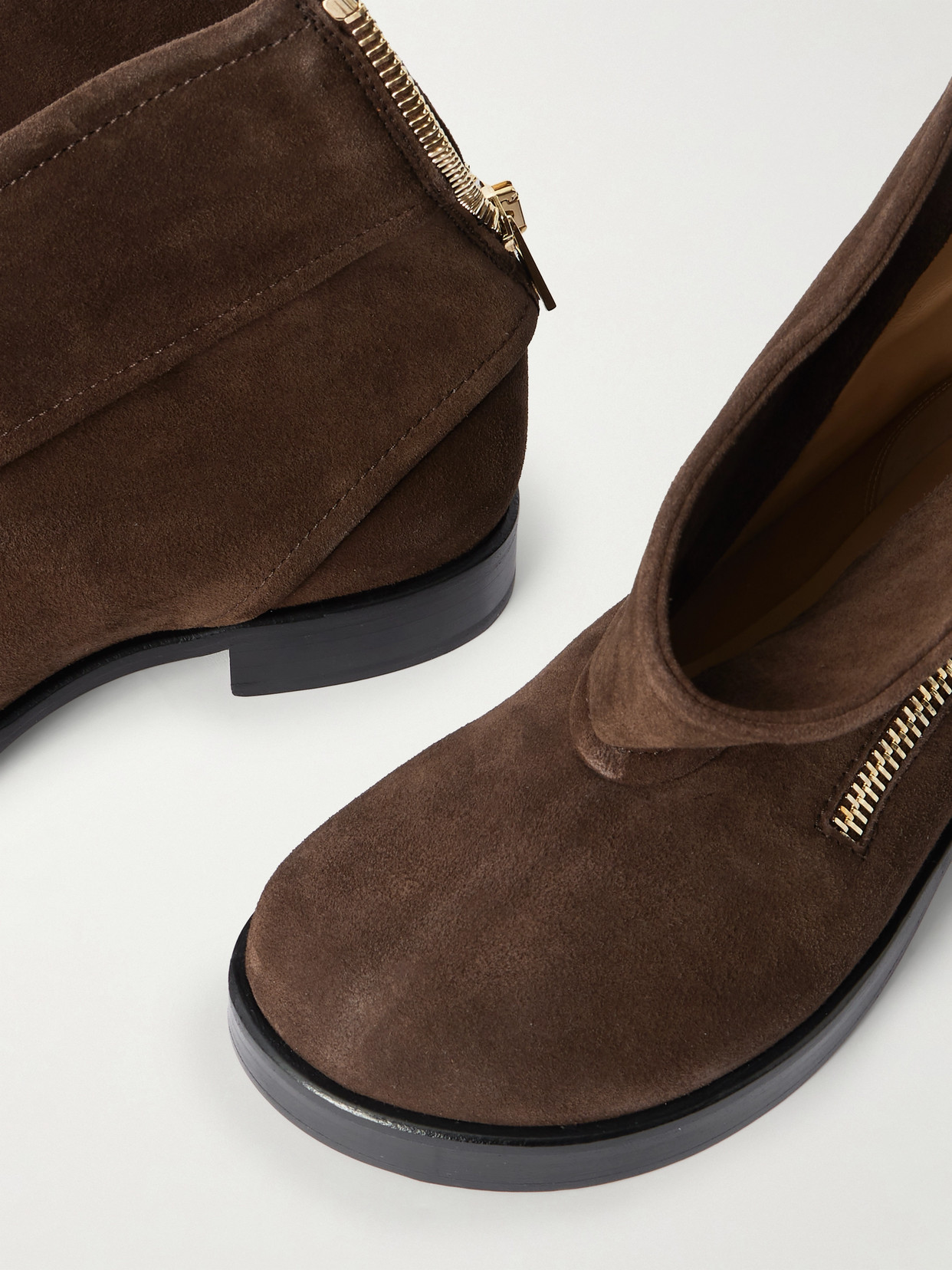 Zip-Detailed Ankle Boots