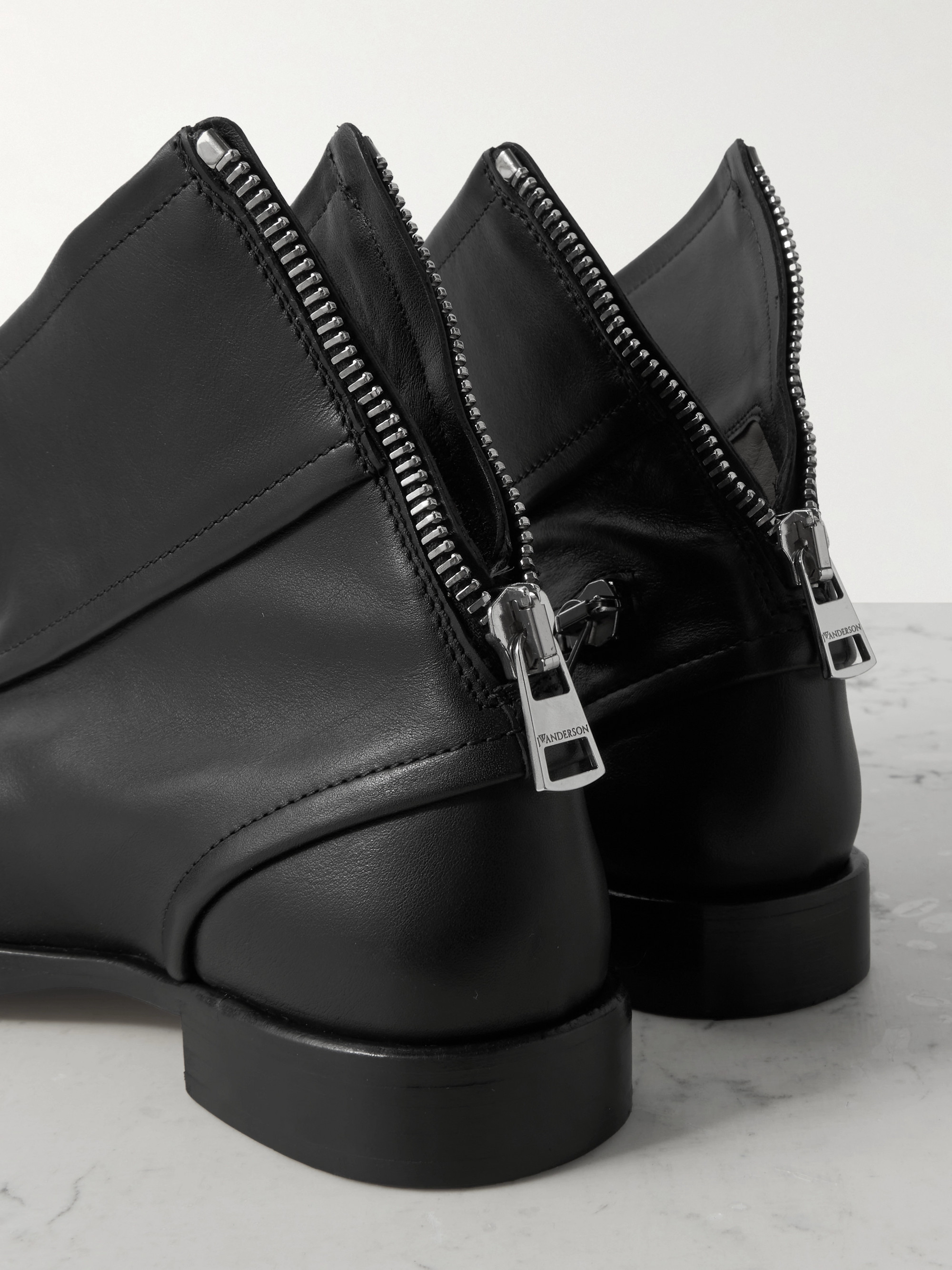 Jw Anderson Zip-detailed leather ankle boots