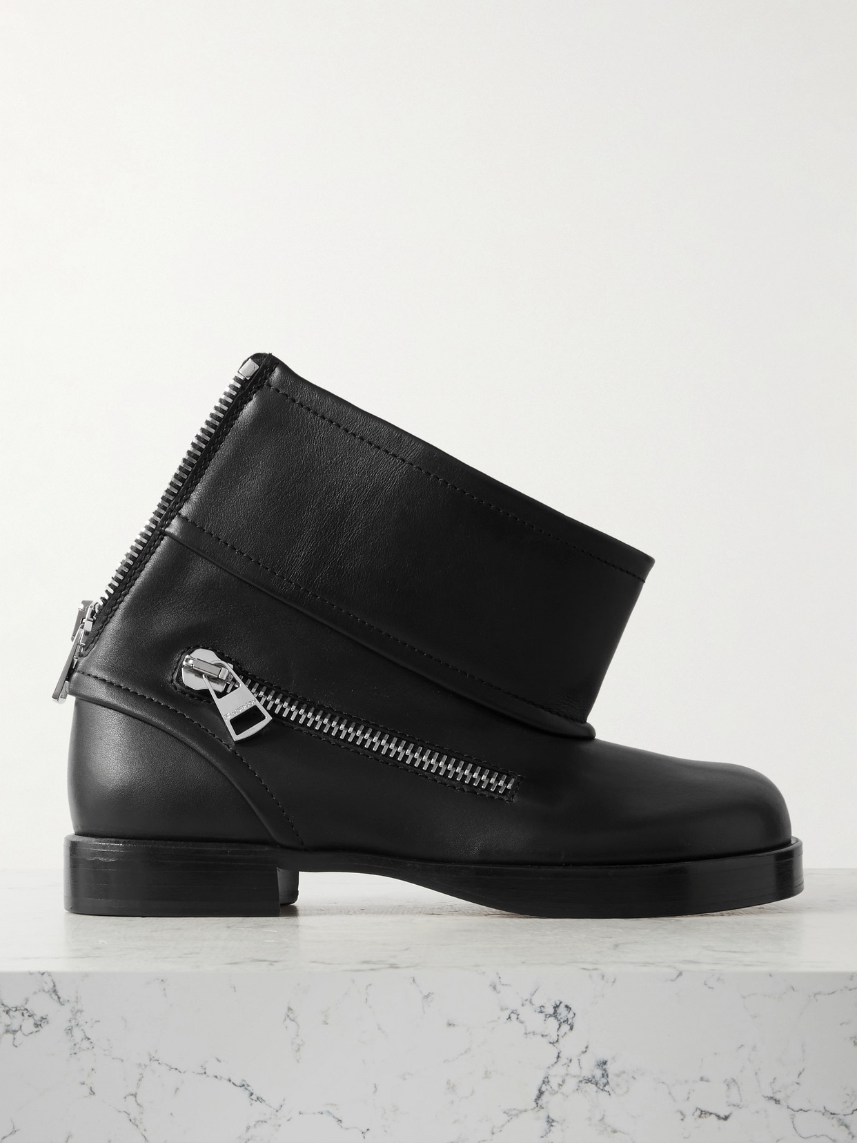 JW Anderson - Zip-detailed Leather Ankle Boots - Black