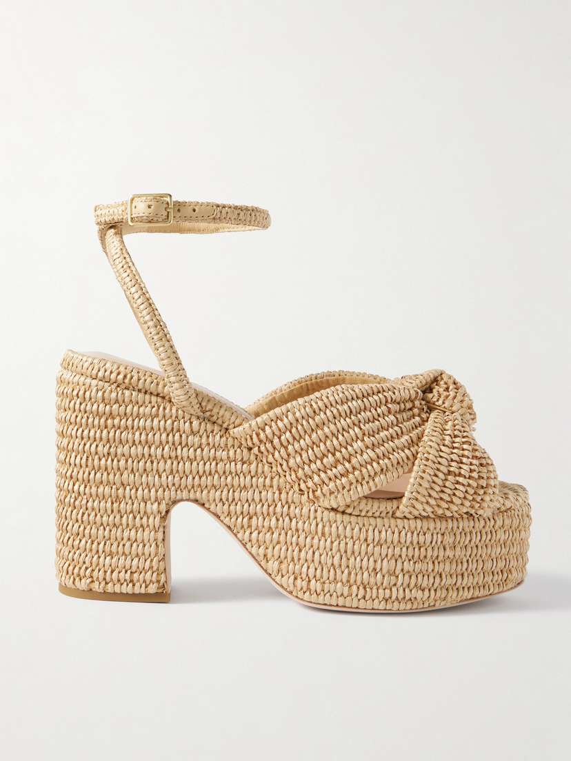 Loeffler Randall Liza Raffia Platform Sandals