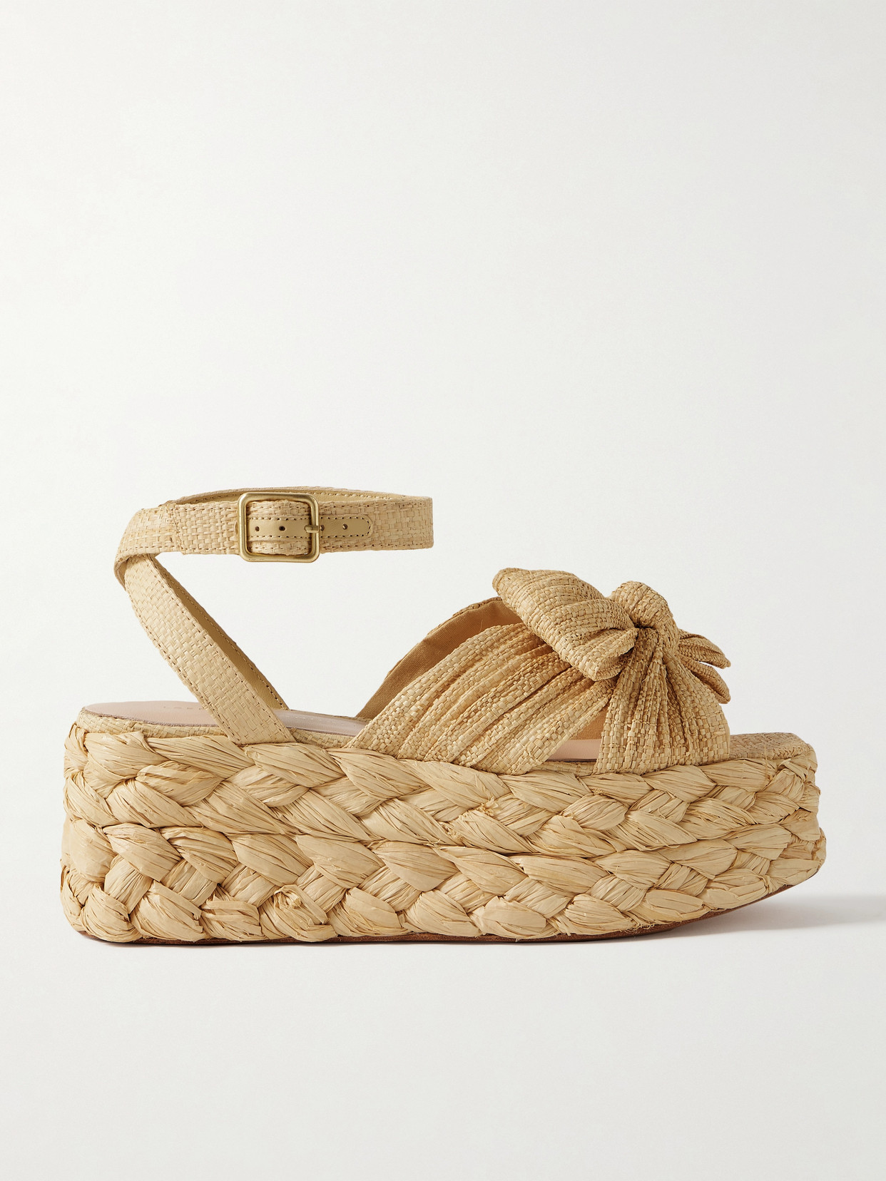 Loeffler Randall - Gaby Raffia Platform Sandals - Beige