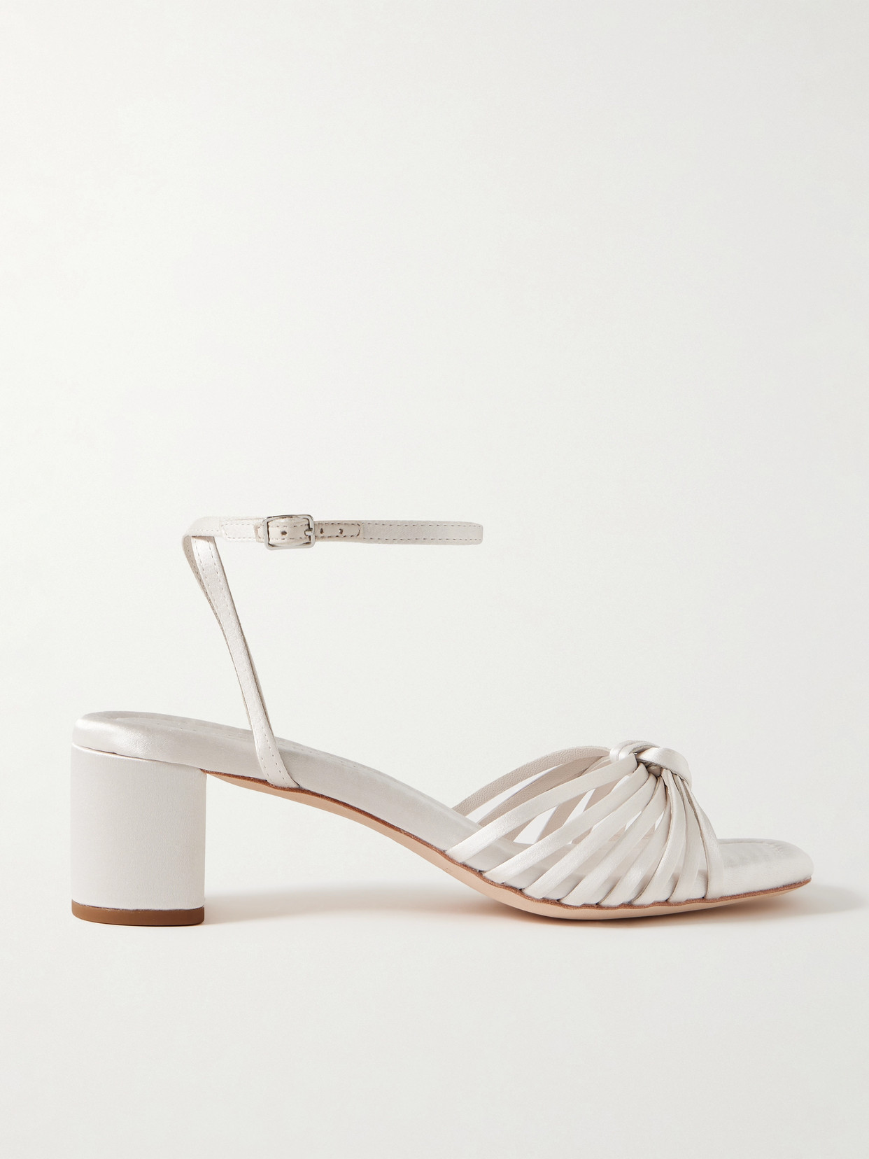 Loeffler Randall Olivia Knotted Satin Sandals In Ivory