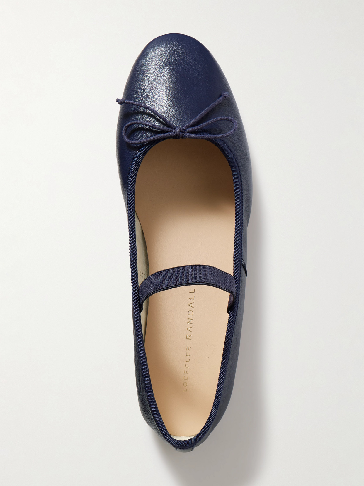 Loeffler Randall Leonie Bow-embellished Leather Flats In Blue