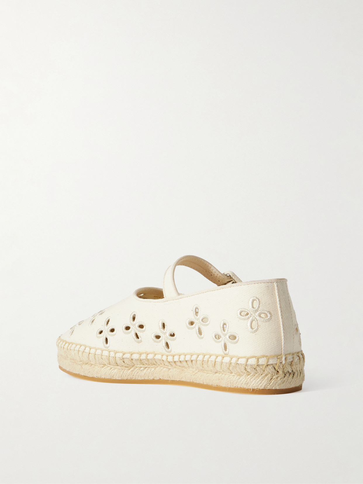 LOEFFLER RANDALL CLOVER GROSGRAIN-TRIMMED AND BRODERIE ANGLAISE CANVAS ESPADRILLES
