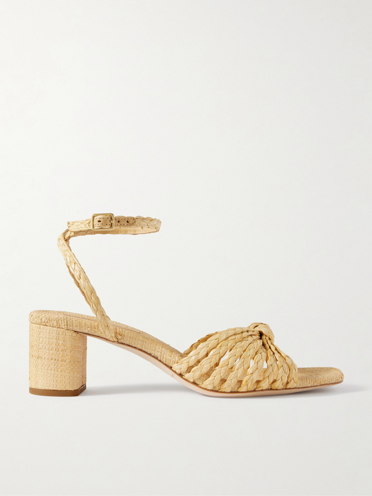 Loeffler Randall Riya Knotted Raffia Sandals In Neutrals