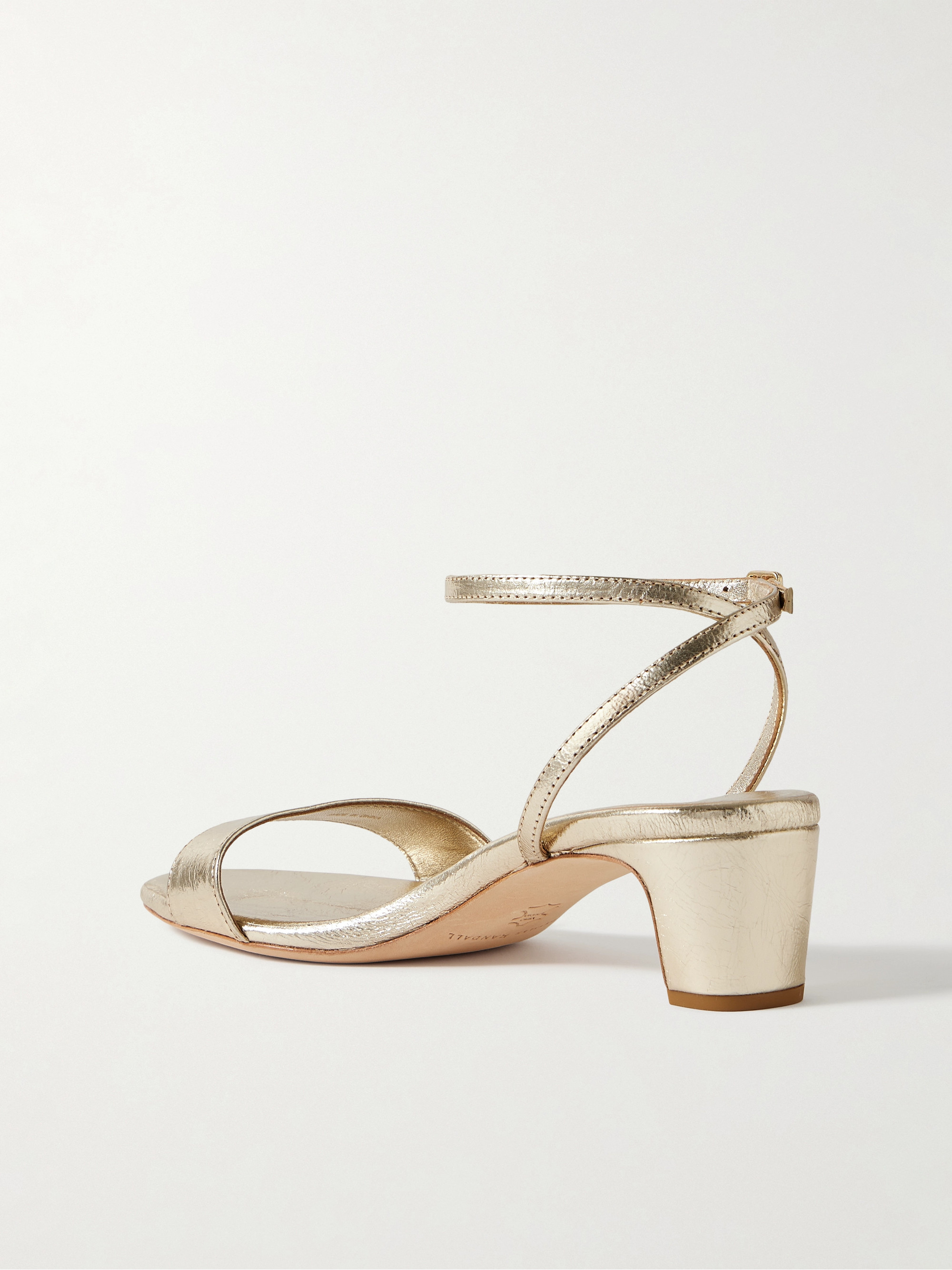 Loeffler Randall Alice metallic cracked-leather sandals thumbnail
