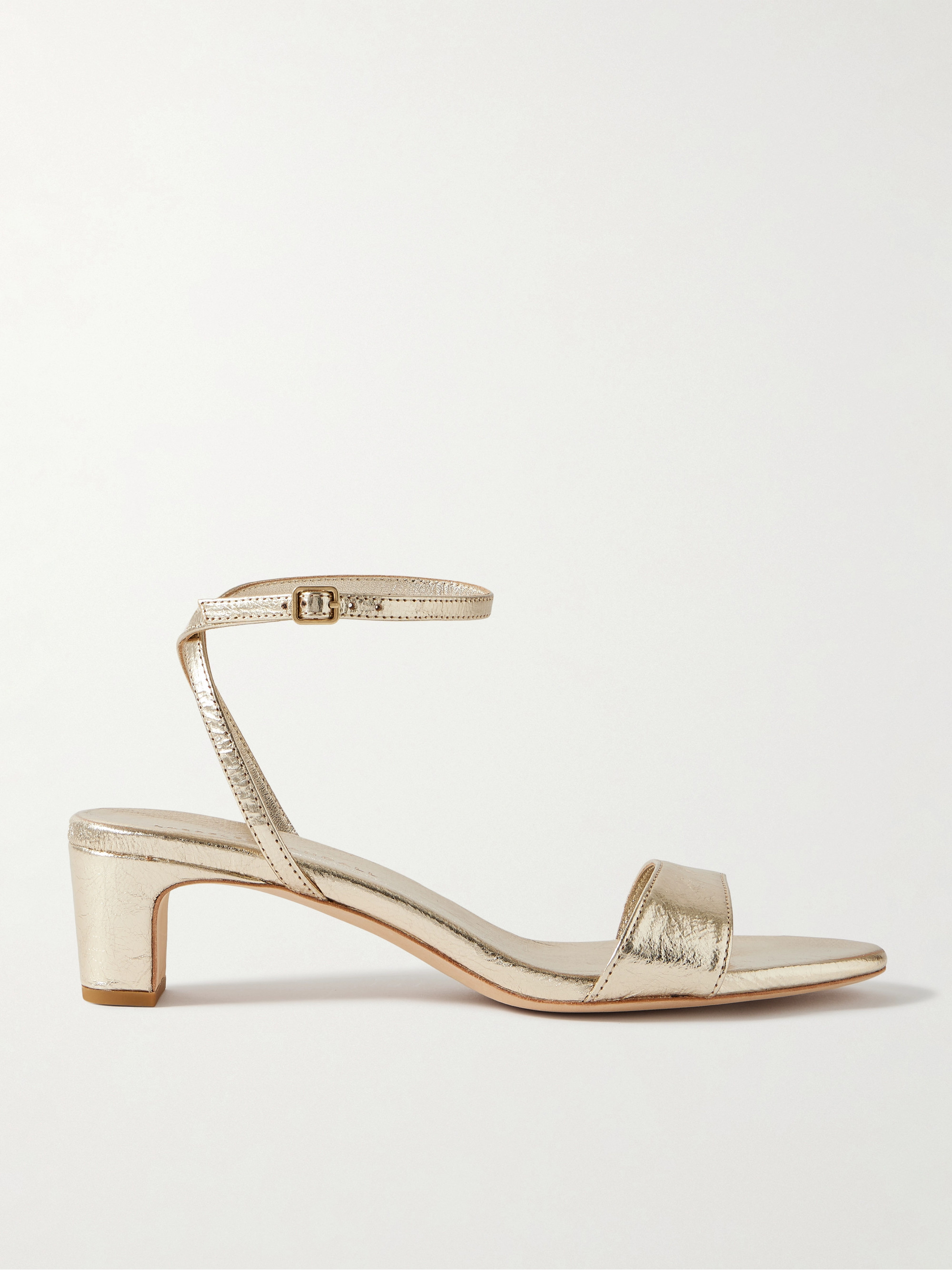 Loeffler Randall Alice metallic cracked-leather sandals