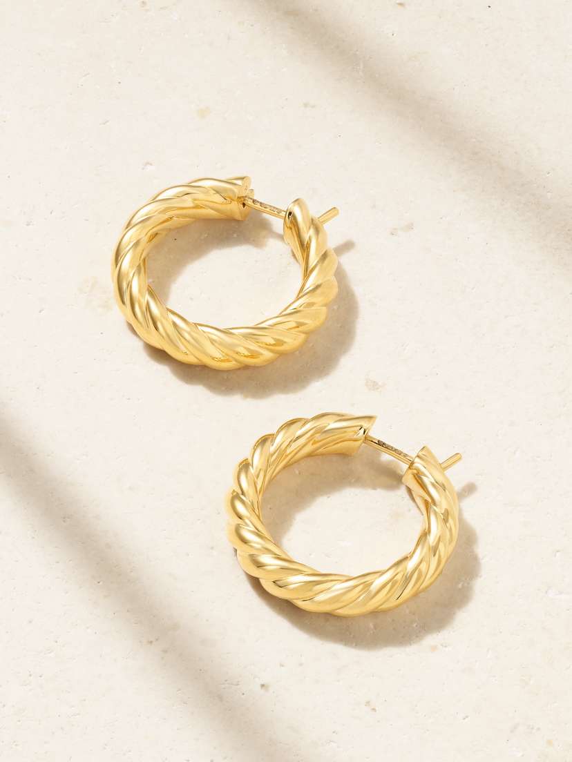 David Yurman Sculpted Cable 18-karat Gold Hoop Earrings
