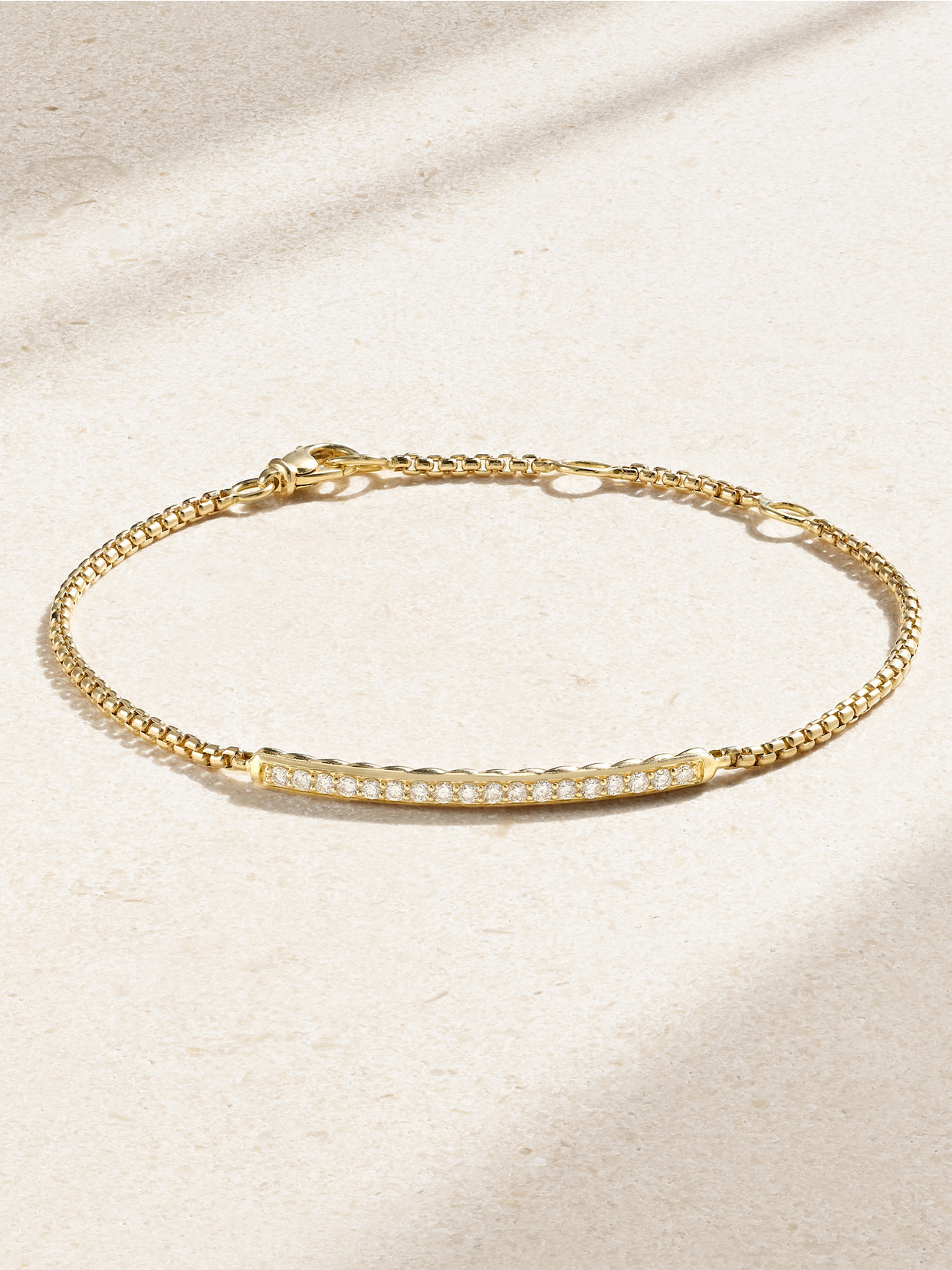 David Yurman Petite Pavé 18-karat Gold Diamond Bracelet