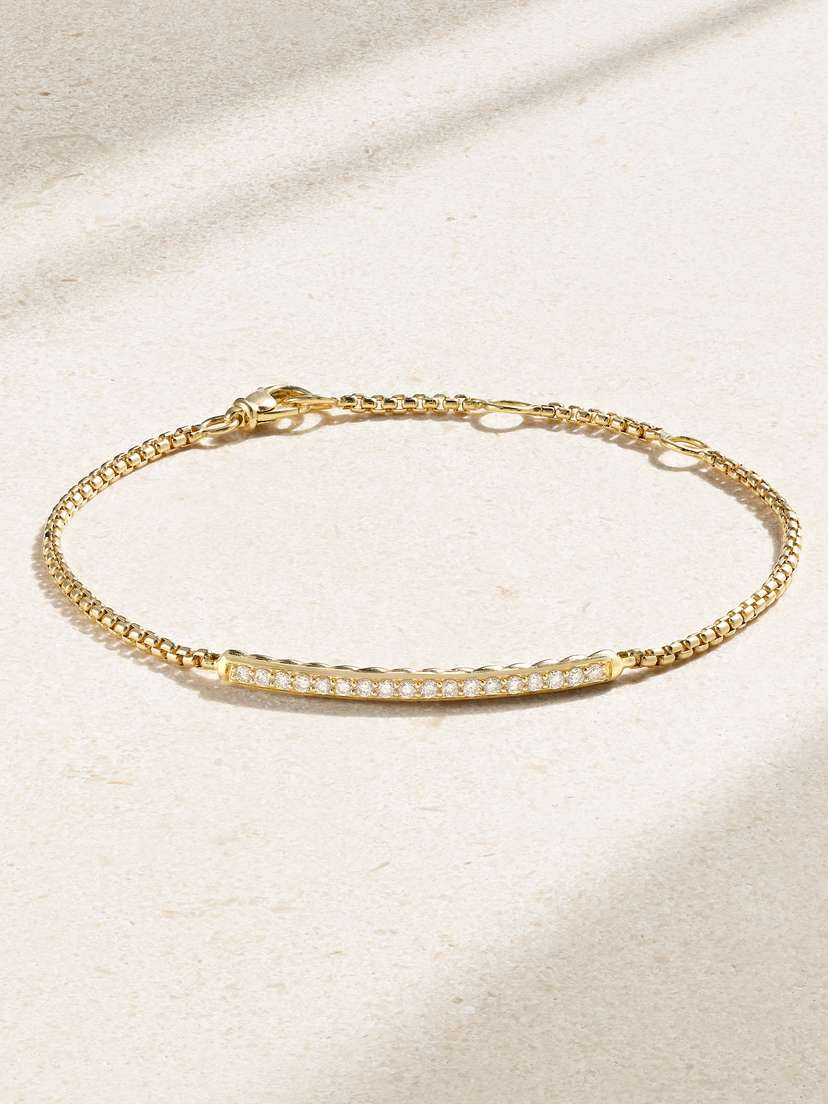 David Yurman Petite Pavé 18-karat Gold Diamond Bracelet