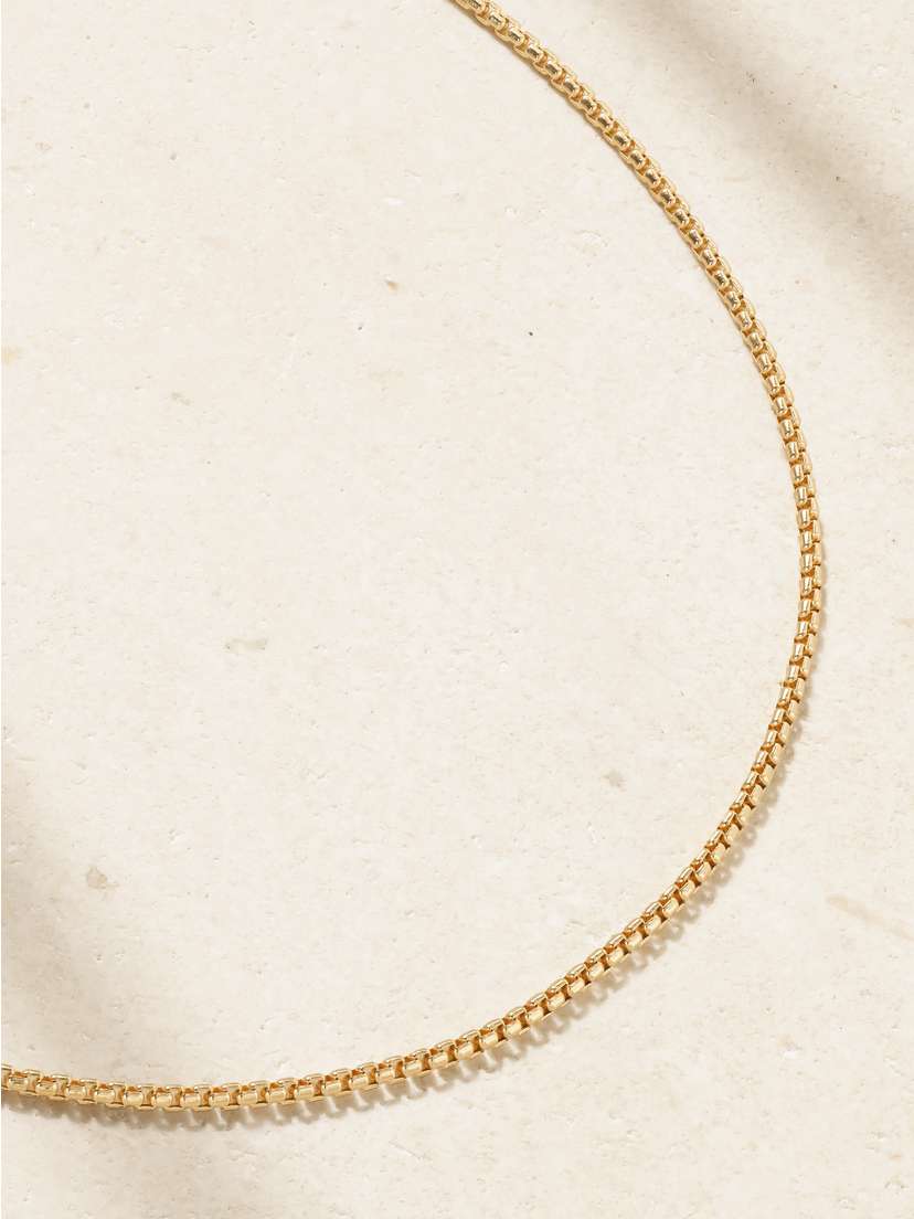 David Yurman Hollow Box Chain 18-karat Gold Necklace - detail view in Gold