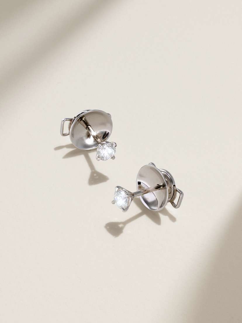 David Morris 18-karat White Gold Diamond Earrings