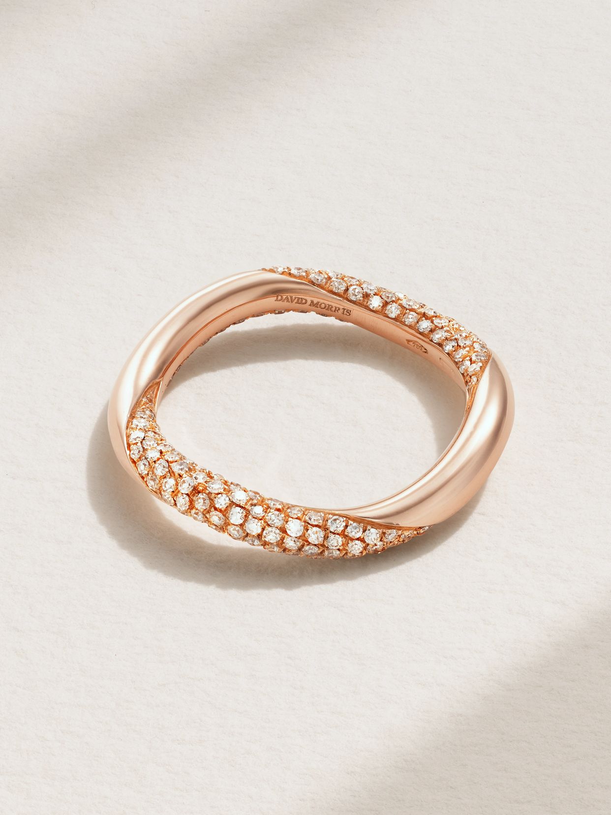 Wave 18-karat rose gold diamond ring