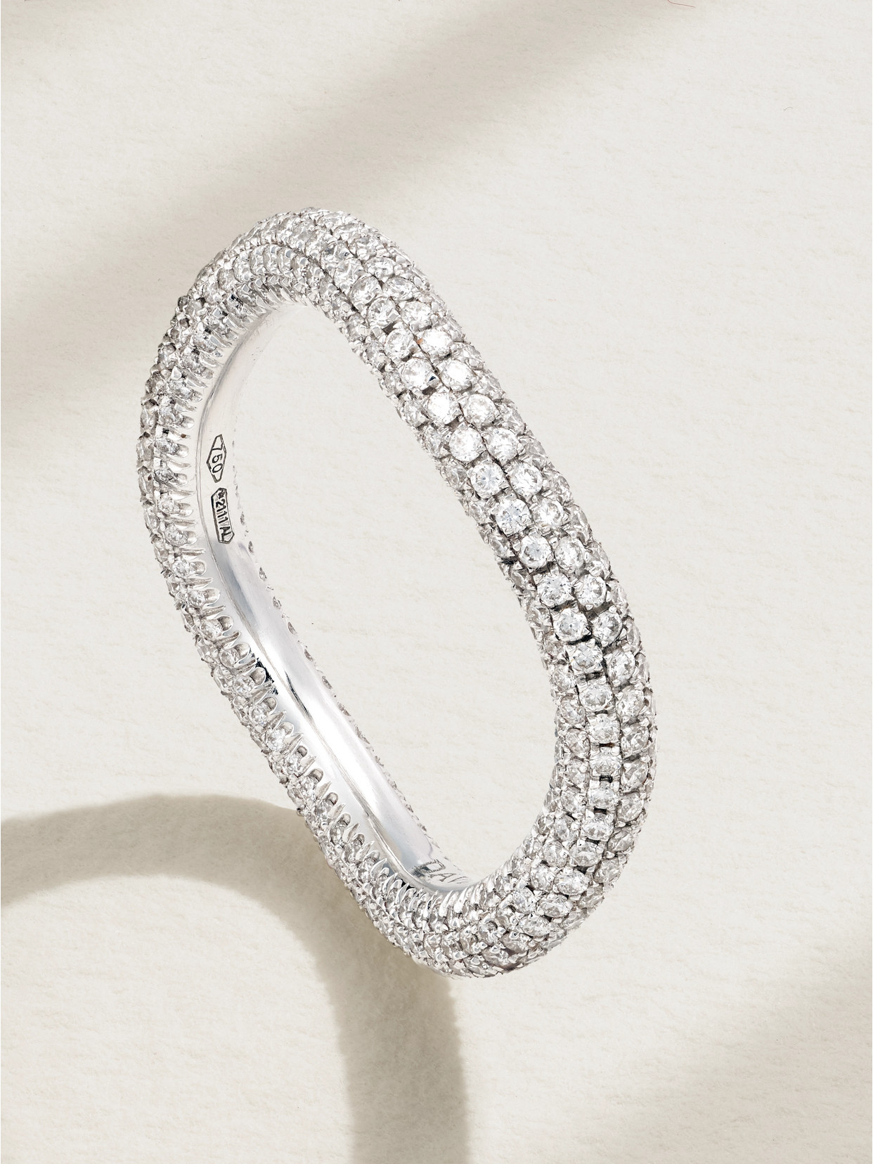 David Morris 18-karat White Gold Diamond Eternity Ring In Silver