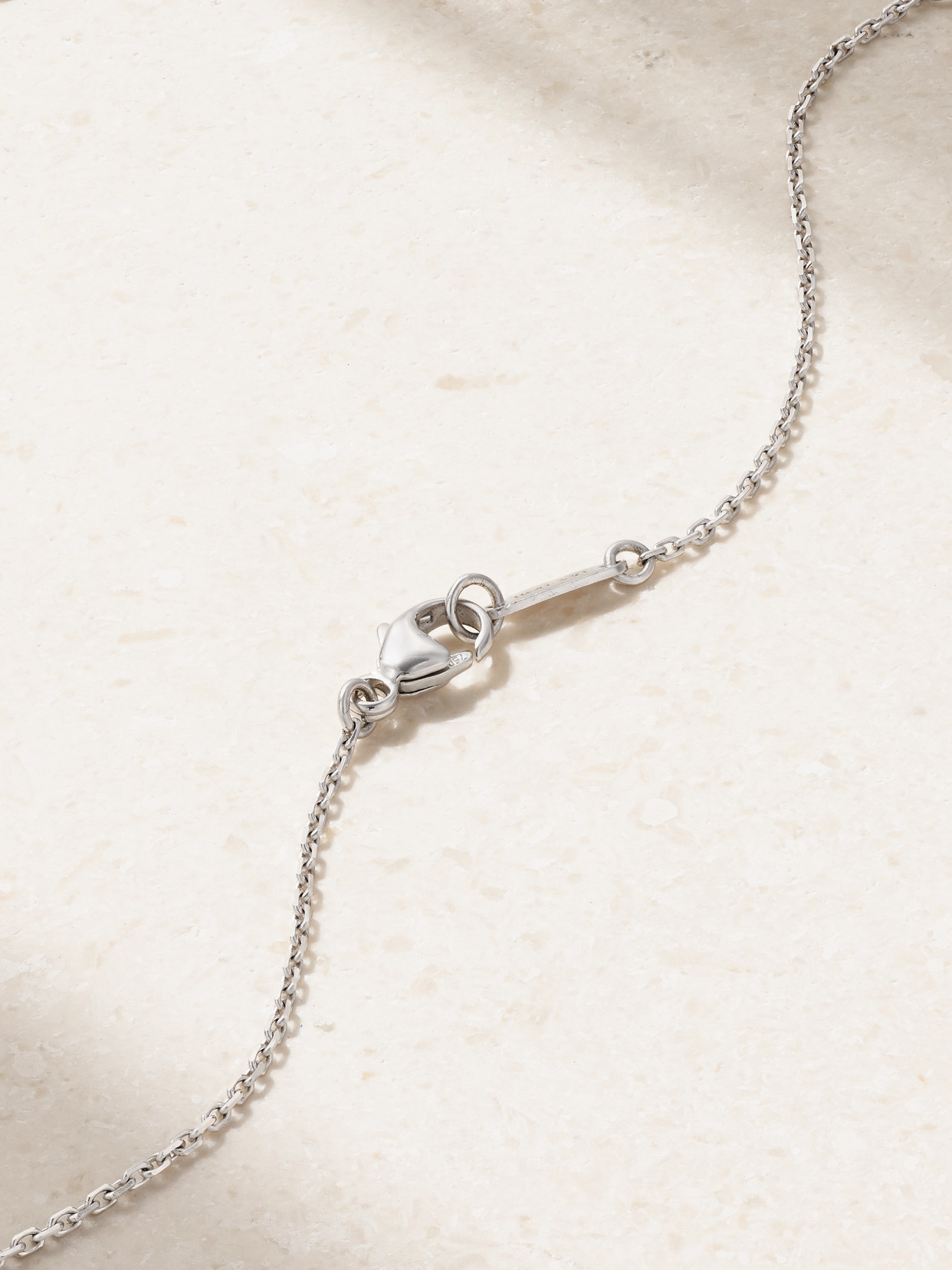 David Morris 18-karat White Gold Diamond Necklace In Silver
