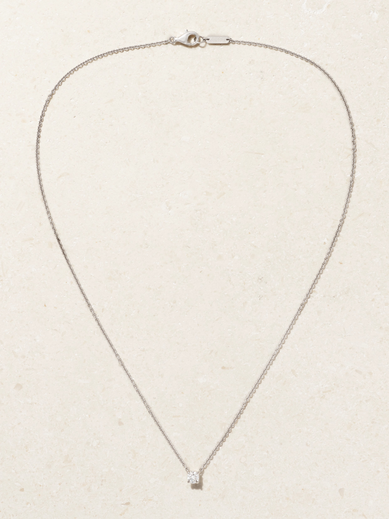 David Morris 18-karat White Gold Diamond Necklace In Silver