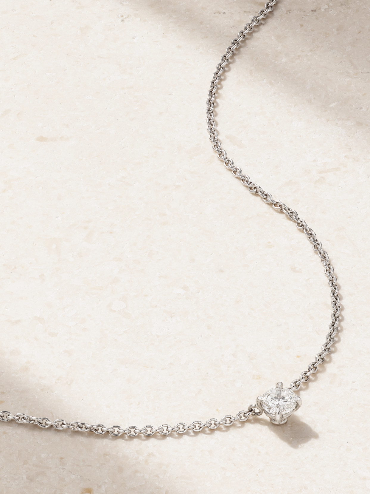 David Morris 18-karat White Gold Diamond Necklace In Silver