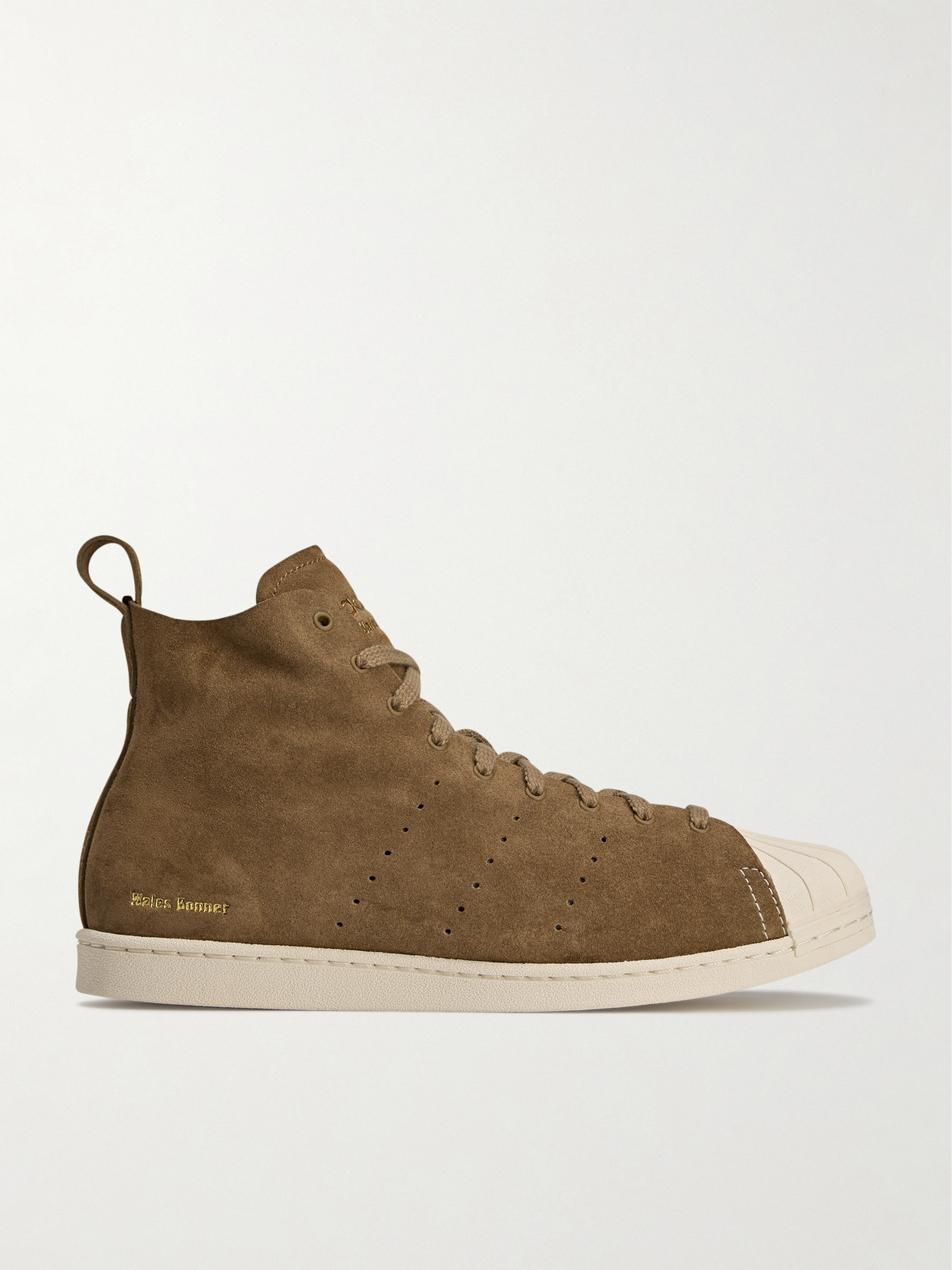 Adidas Originals + Wales Bonner Superstar Hi Perforated Suede Sneakers In Brown