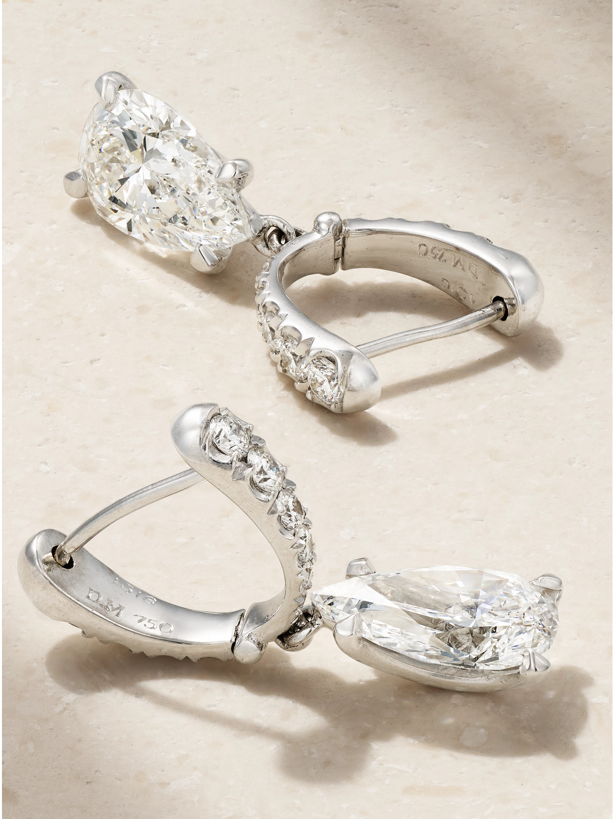 David Morris 18-karat White Gold Diamond Hoop Earrings In Silver