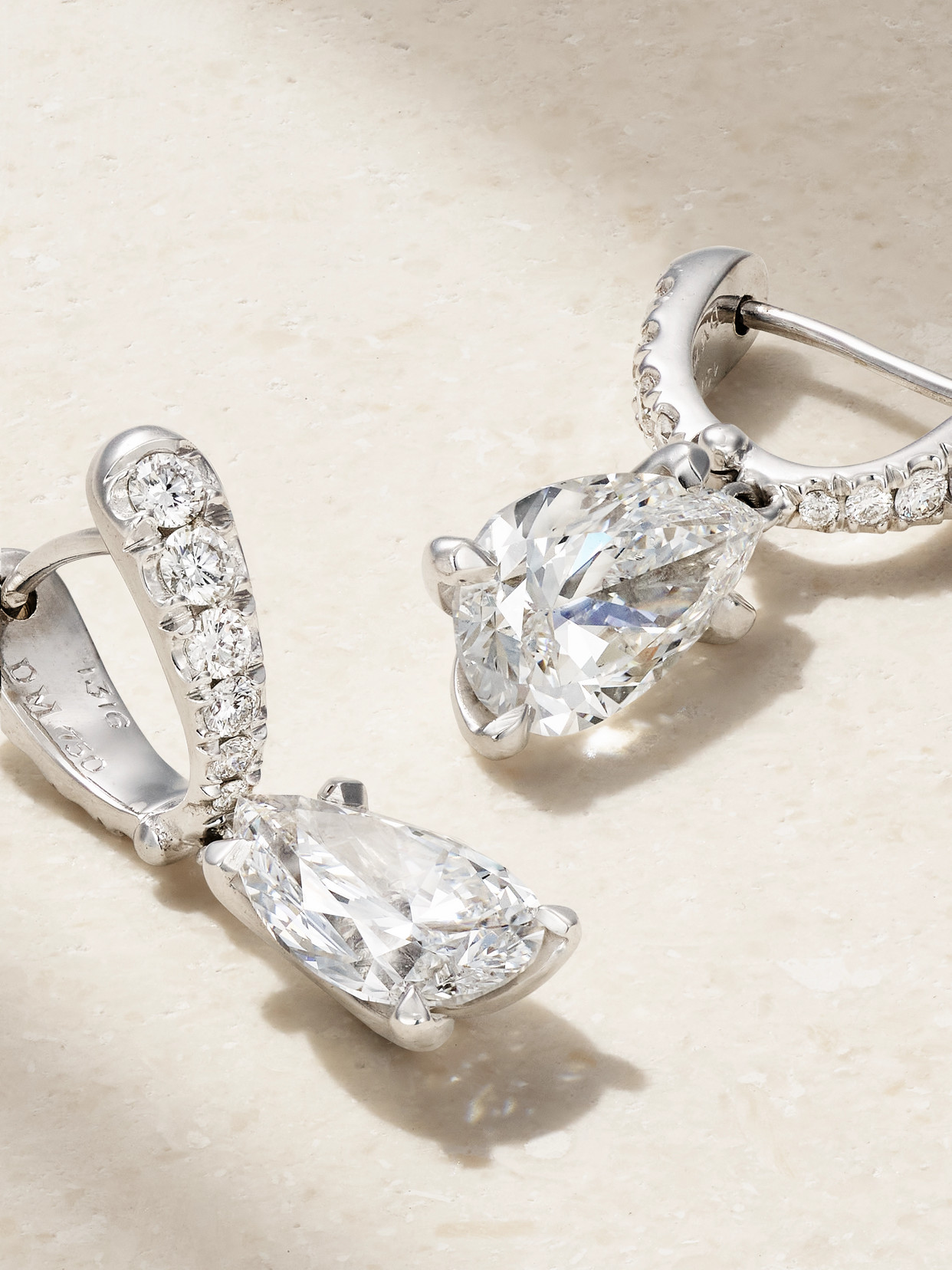 David Morris 18-karat White Gold Diamond Hoop Earrings In Silver